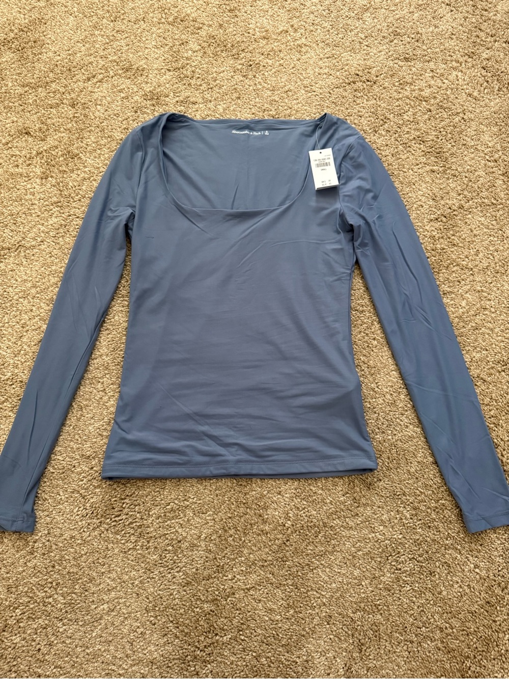 Women’s Long Sleeve Scoop Neck Top - Dusty Blue